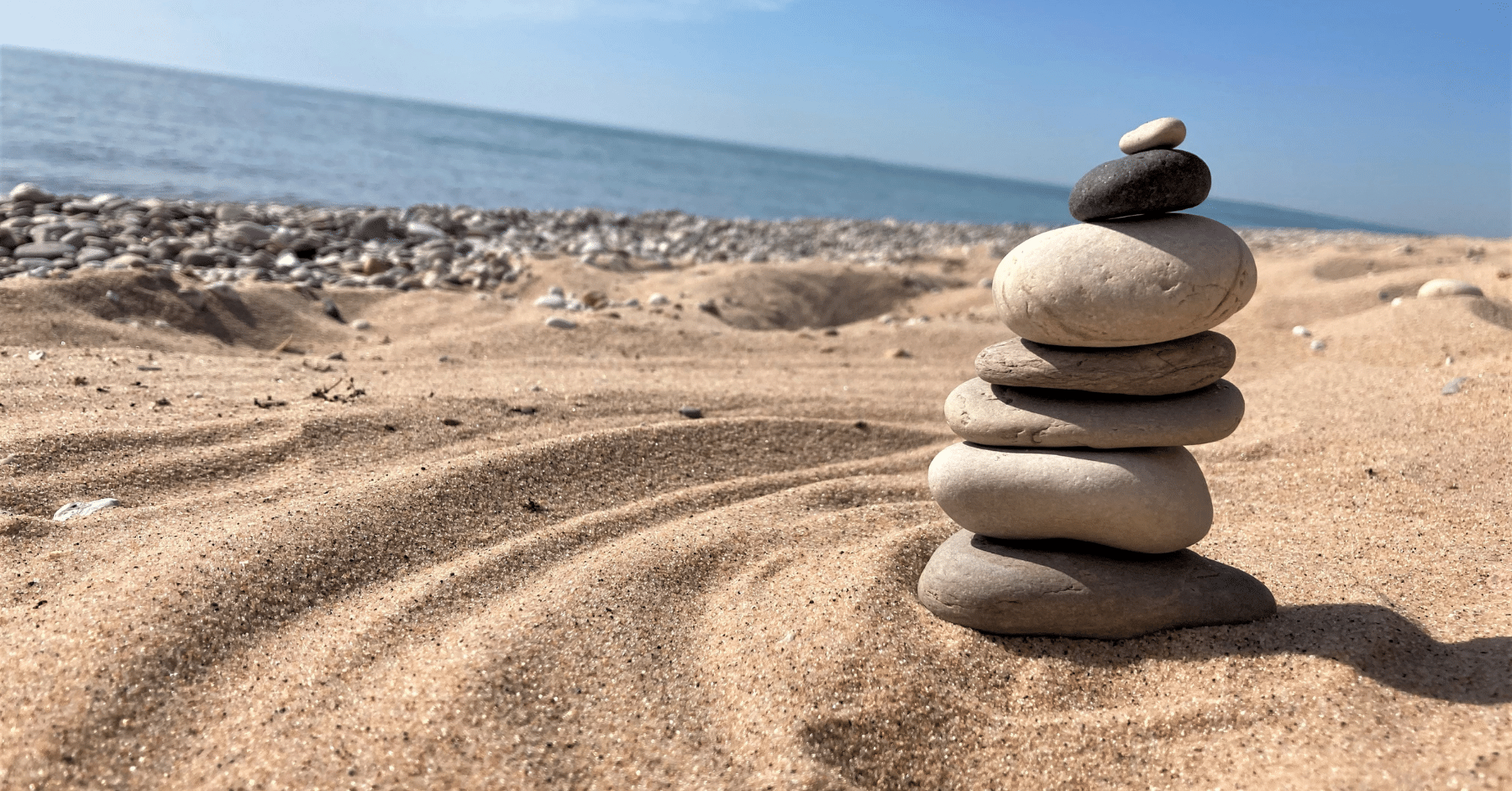 balance concept - rocks on Lake Michigan Beach